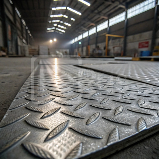 Лист стальной оцинкованный рифленый ромб 4 мм 09Г2С ГОСТ 8568-77 г/к