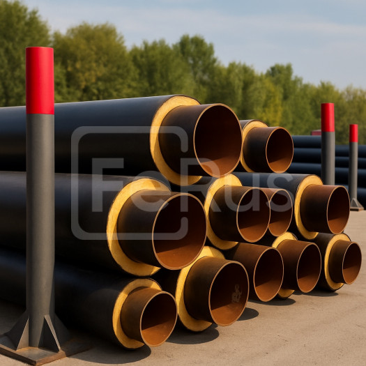 Труба ППУ полиэтиленовая оболочка 200х108х4 мм 10Г2С1 ГОСТ 30732-2006